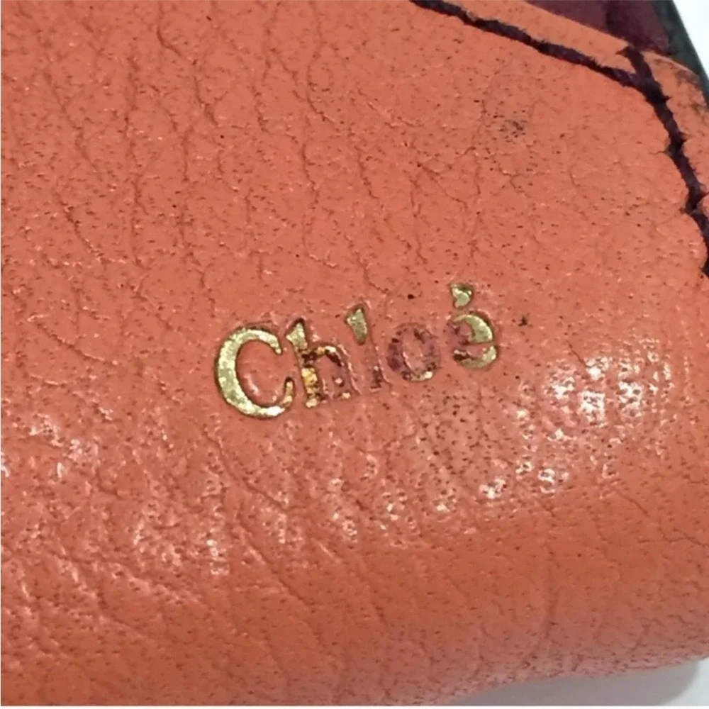Chloe Tricolor Leather Envelope Snap Wallet